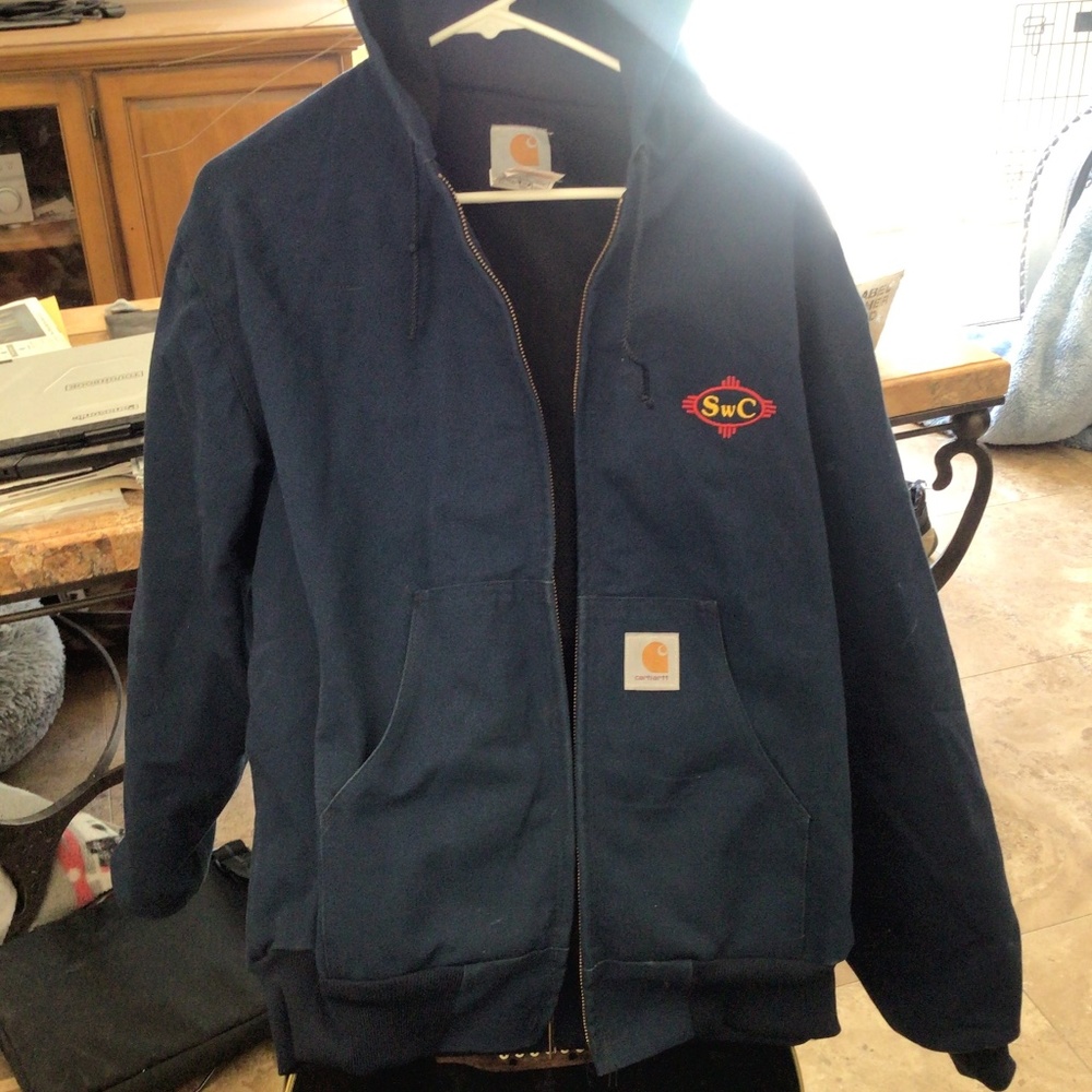 Carhartt Coat Jacket Mens Size XL Reg RN#14808 dark blue Heavy Canvas Nice